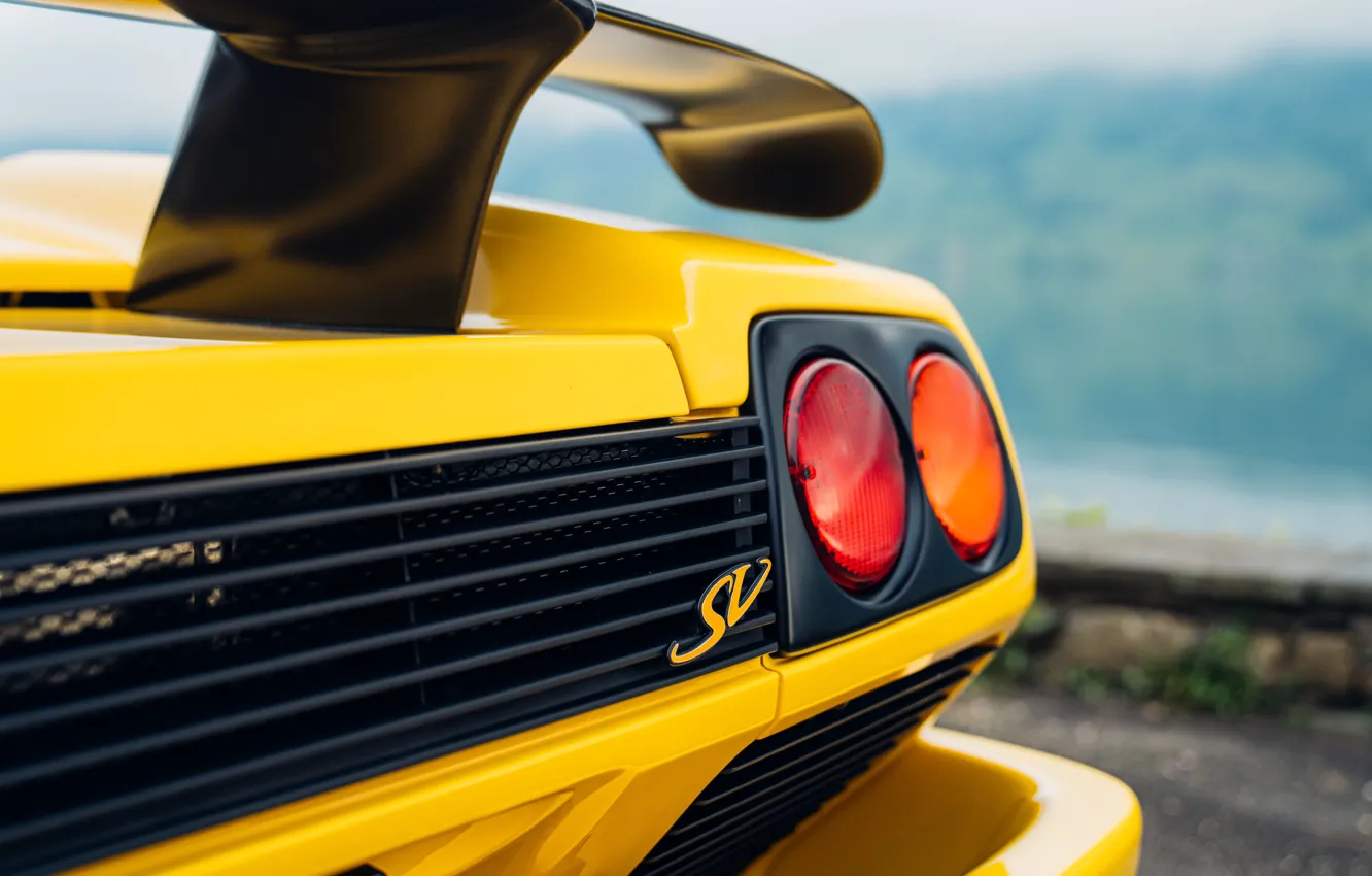 Фото обои Lamborghini, close-up, rear, Diablo, 1998, badge, Lamborghini Diablo SV Roadster