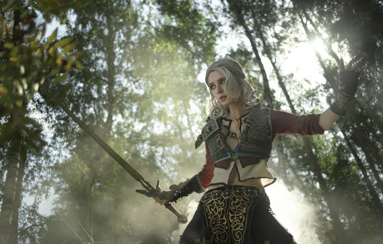 Фото обои The Witcher, model, women, cosplay, video games, Cirilla Fiona Elen Riannon, women outdoors, video game …