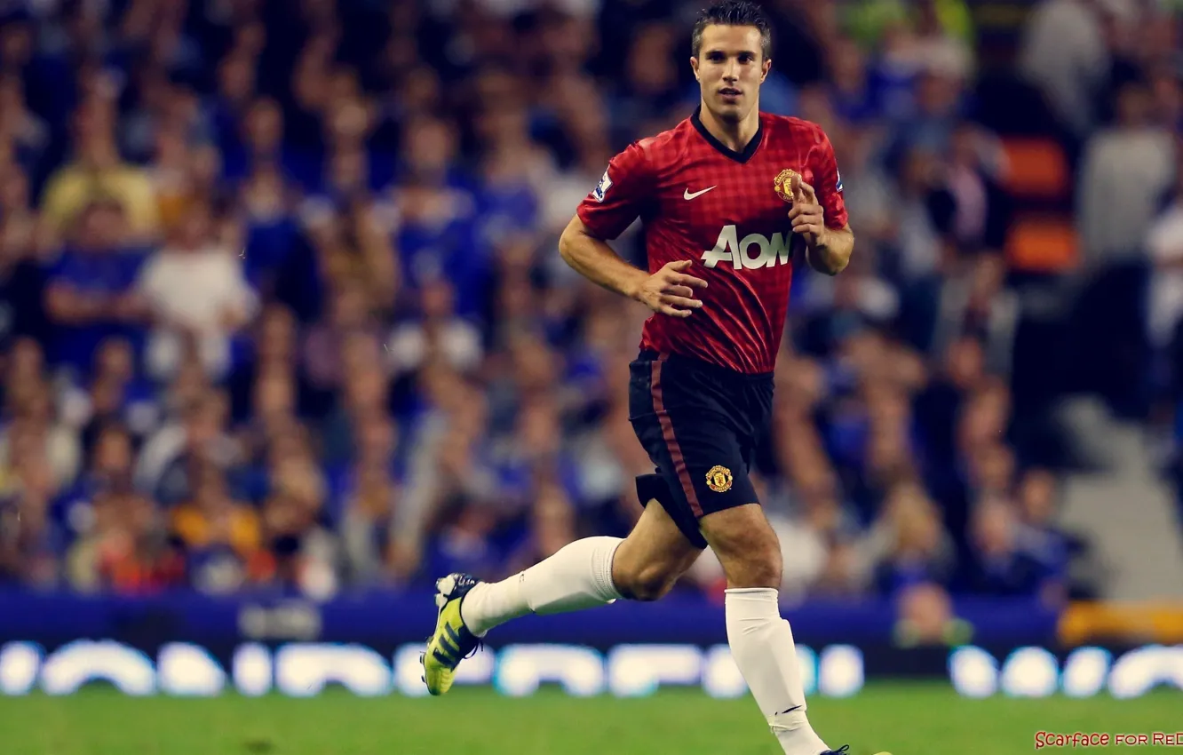 Фото обои Manchester United, MU - Everton, Robin Van Persie