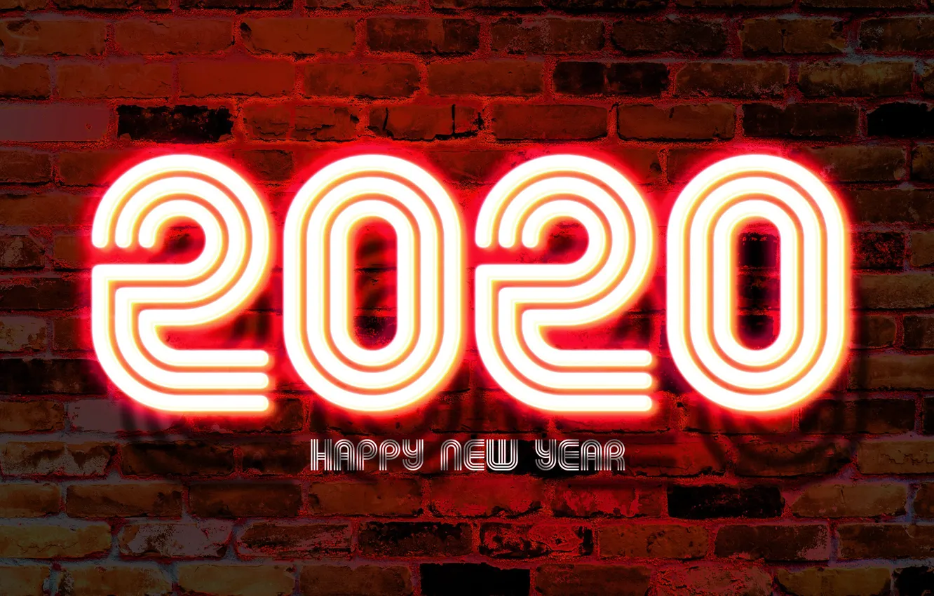 Фото обои фон, стена, праздник, лампа, Новый год, New Year, 2020