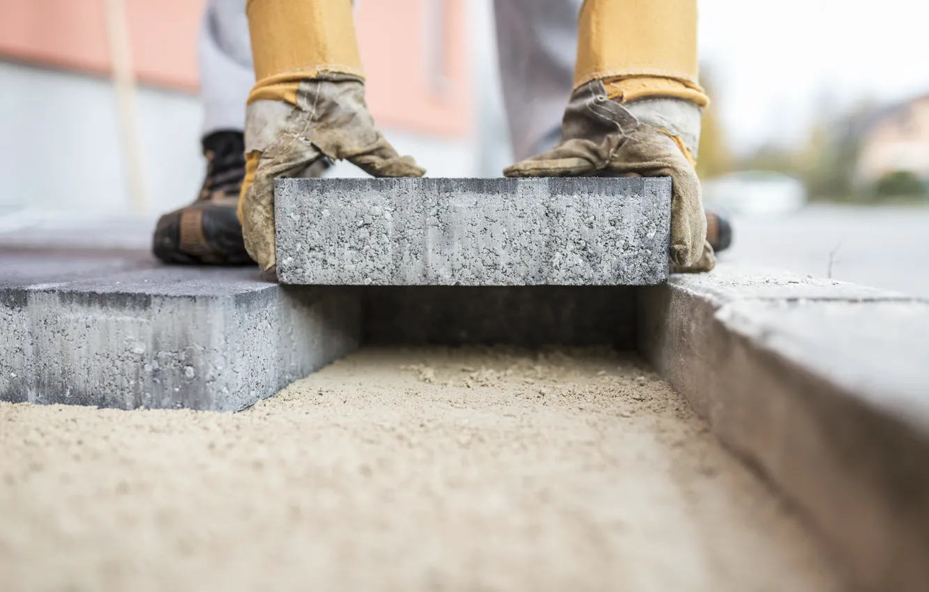 Фото обои stone, sand, gloves, tiles, placement