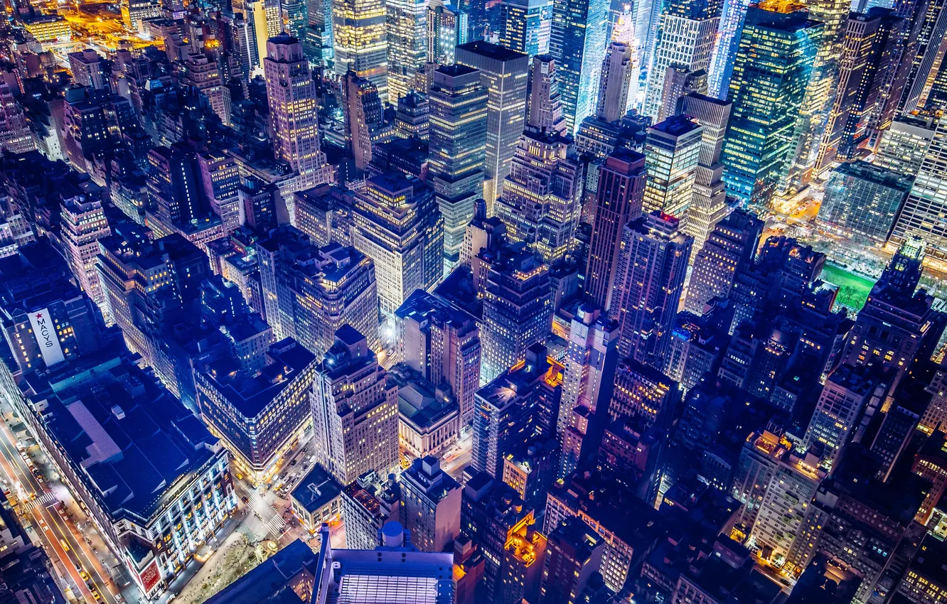Фото обои USA, United States, night, New York