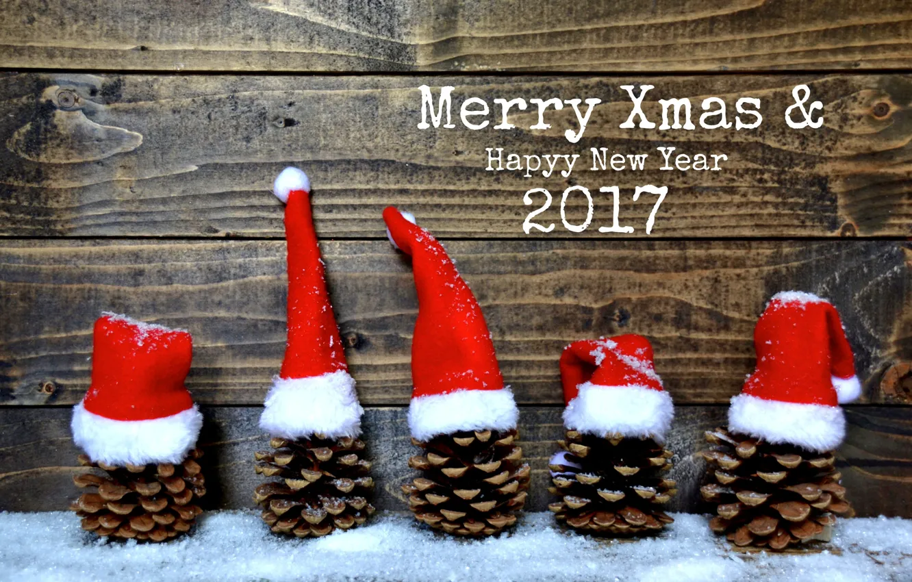 Фото обои Новый Год, Рождество, шишки, merry christmas, decoration, xmas, 2017