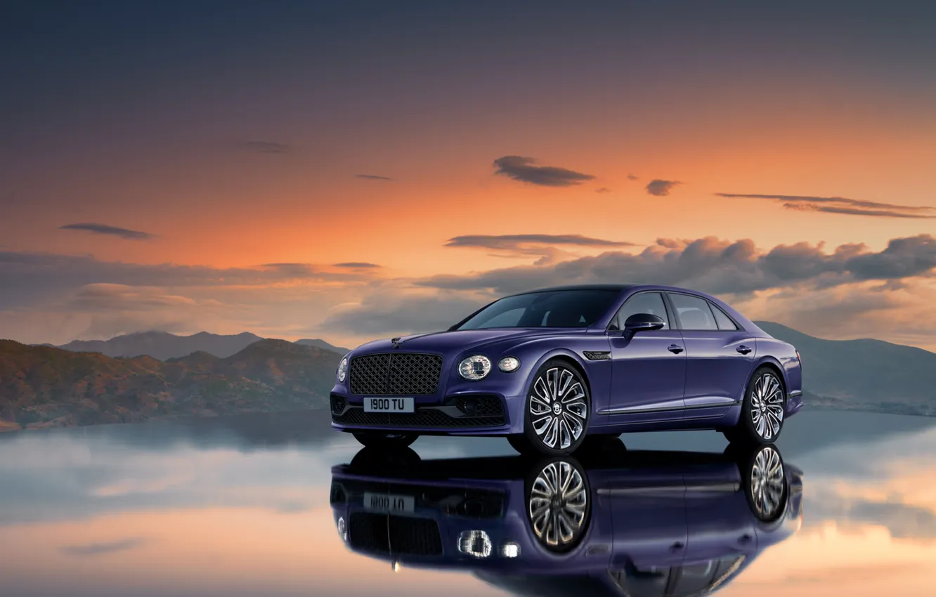 Фото обои Bentley, Flying Spur, 2022, Mulliner Blackline