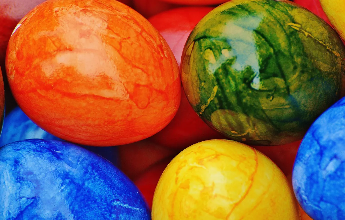 Фото обои colorful, Пасха, rainbow, Easter, eggs, decoration, Happy, яйца крашеные