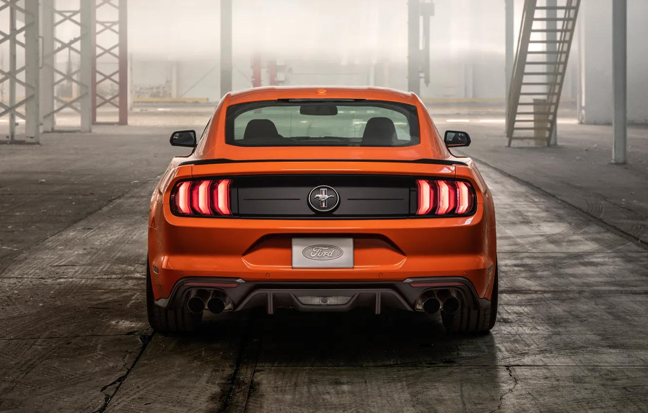 Фото обои Mustang, Ford, вид сзади, EcoBoost, 2020, High Performance Package