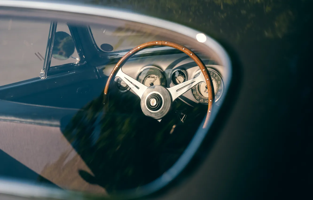 Фото обои Maserati, 1949, steering wheel, car interior, Maserati A6 1500 GT