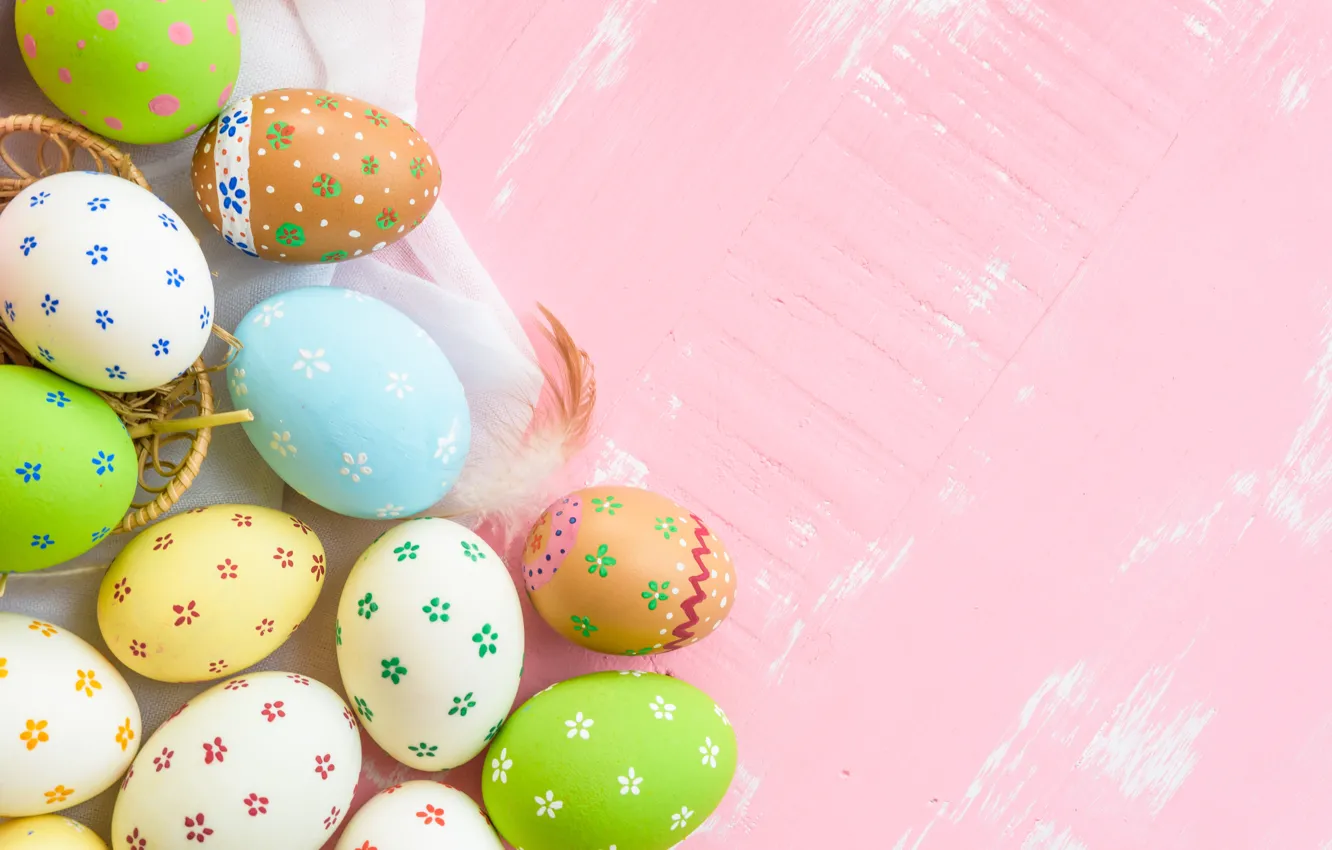 Фото обои яйца, весна, colorful, Пасха, happy, pink, spring, Easter