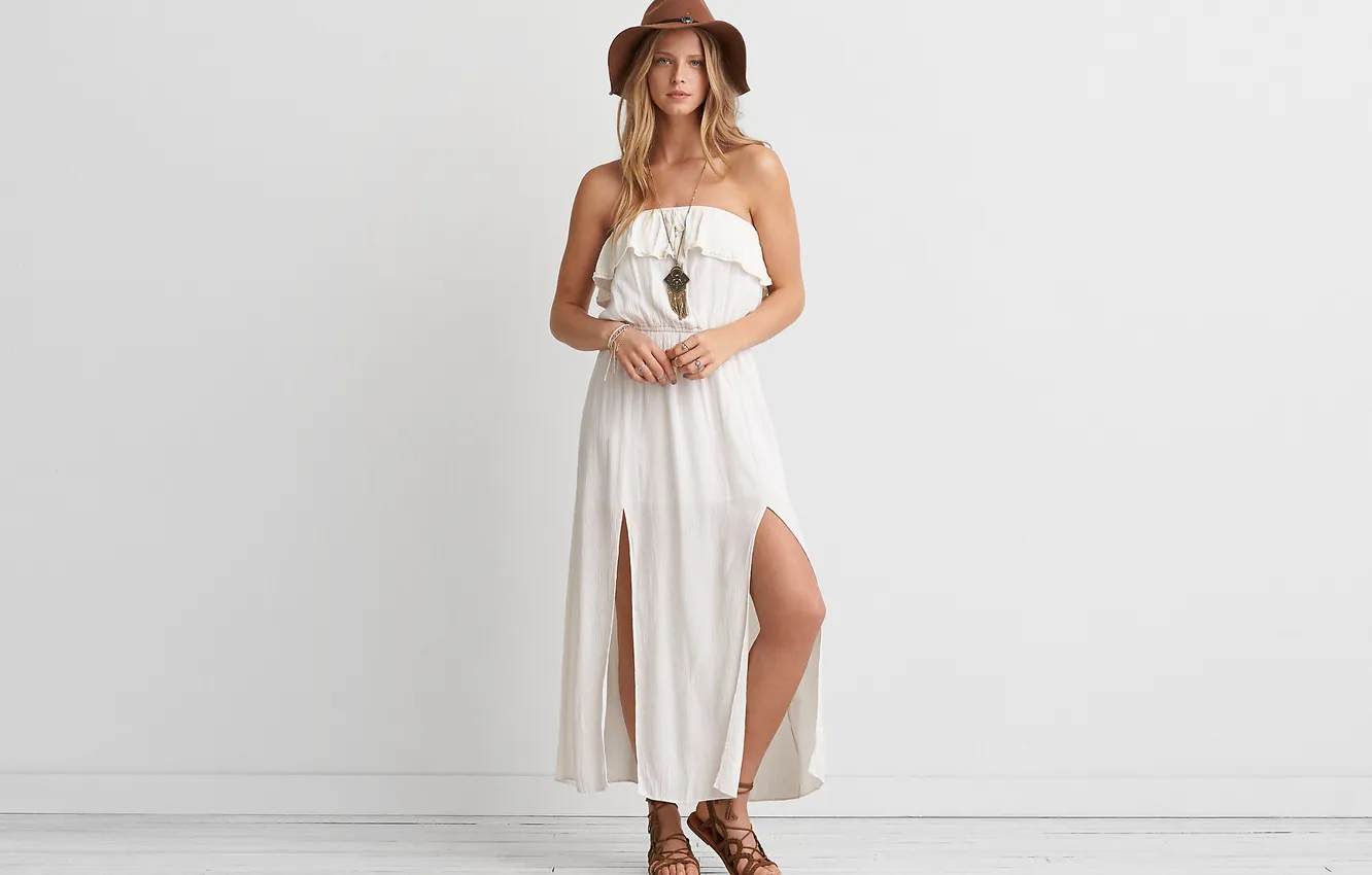 Фото обои dress, hat, woman, beautiful, model, pretty, blonde, long-haired