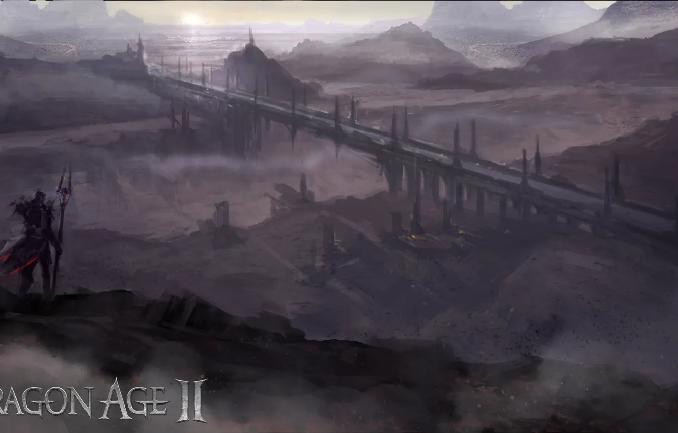 Фото обои мост, земля, Dragon Age 2, conceptart