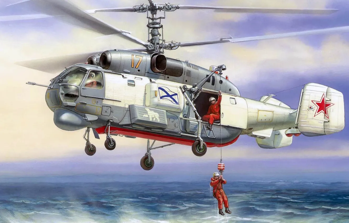 Фото обои Палубный, ВМФ России, Андрей Жирнов, Ka-27 Helix, Ка-27 Карабельный поисково-спасательный вертолет