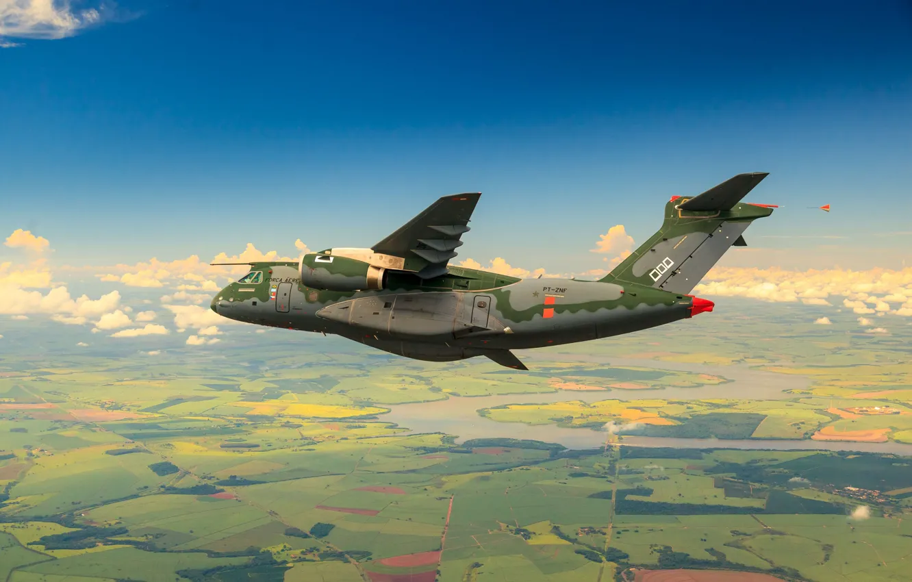 Фото обои FAB, Embraer, KC-390, military aircraft, Força Áerea Brasileira, Brazilian Air Force