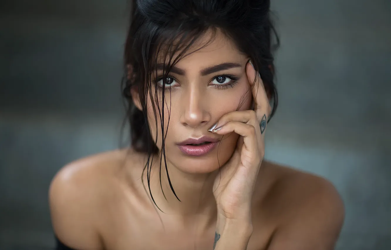 Фото обои портрет, макияж, тату, India, Aasttha, indian model, Maharashtra