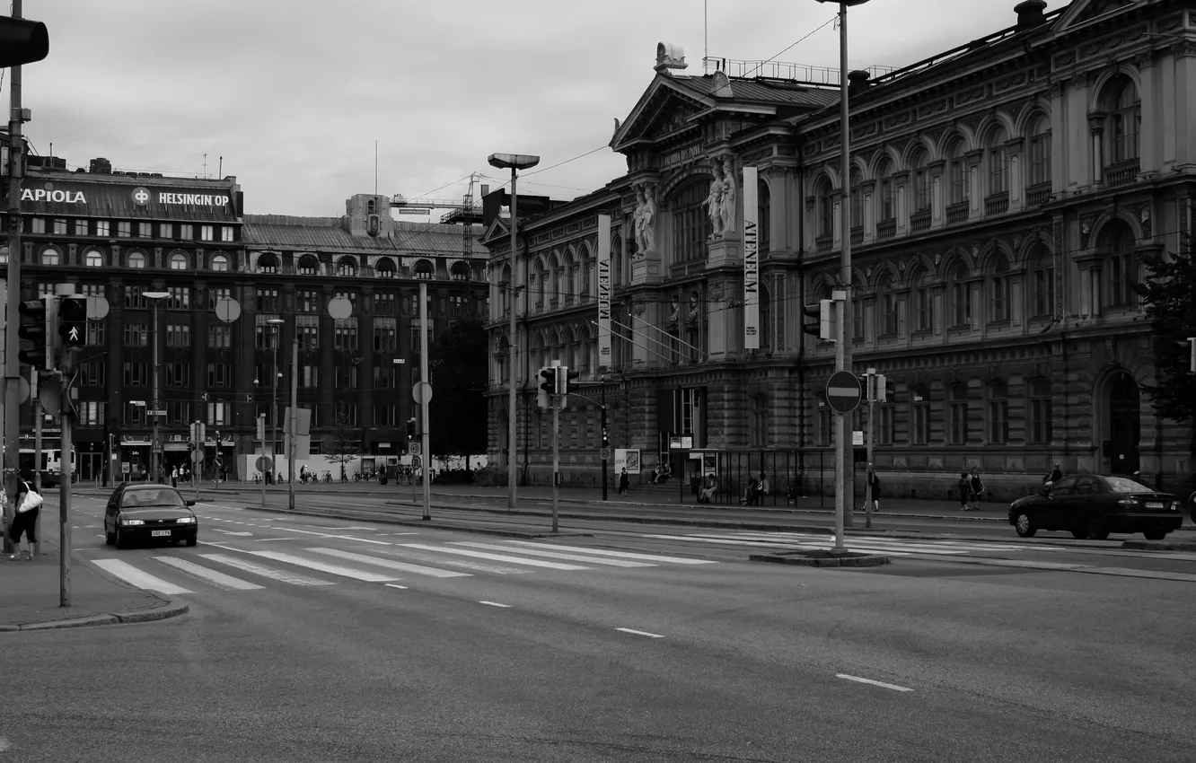 Фото обои движение, светофор, перекресток, Хельсинки