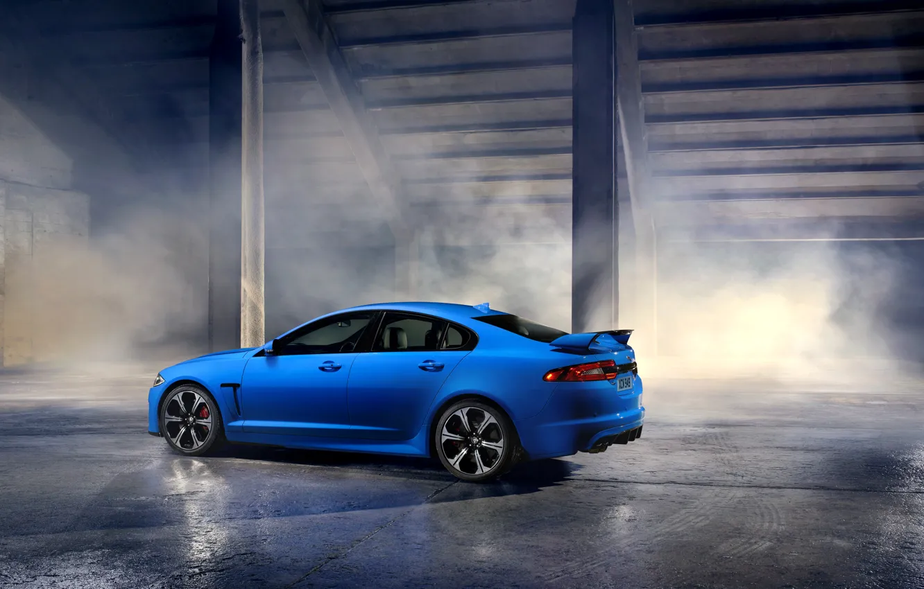Фото обои фото, Jaguar, Голубой, Автомобиль, 2013, Сбоку, XFR-S