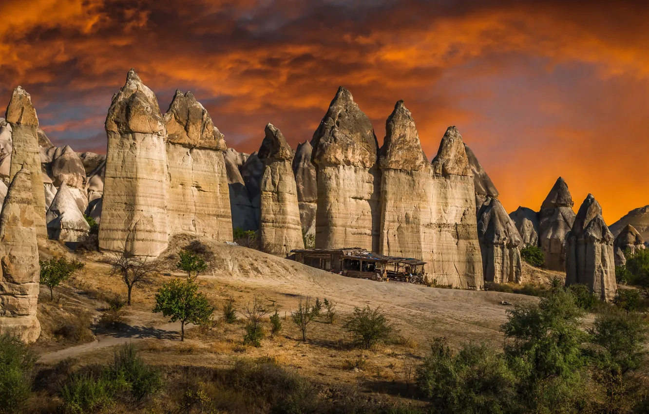 Фото обои Turkey, Nevşehir, Love Valley, Göreme