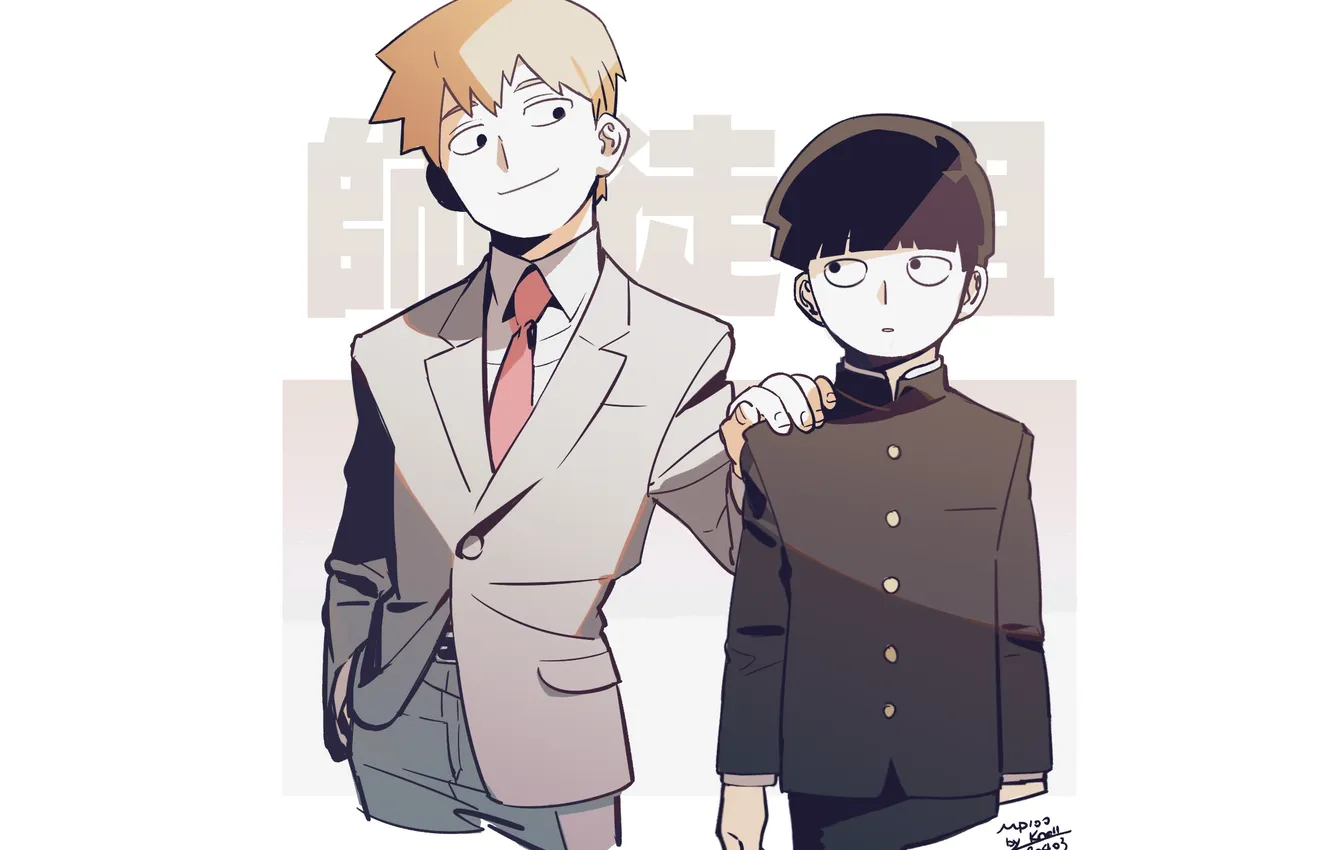 Фото обои Mob Psycho 100, Kageyama Shigeo, Reigen Arataka