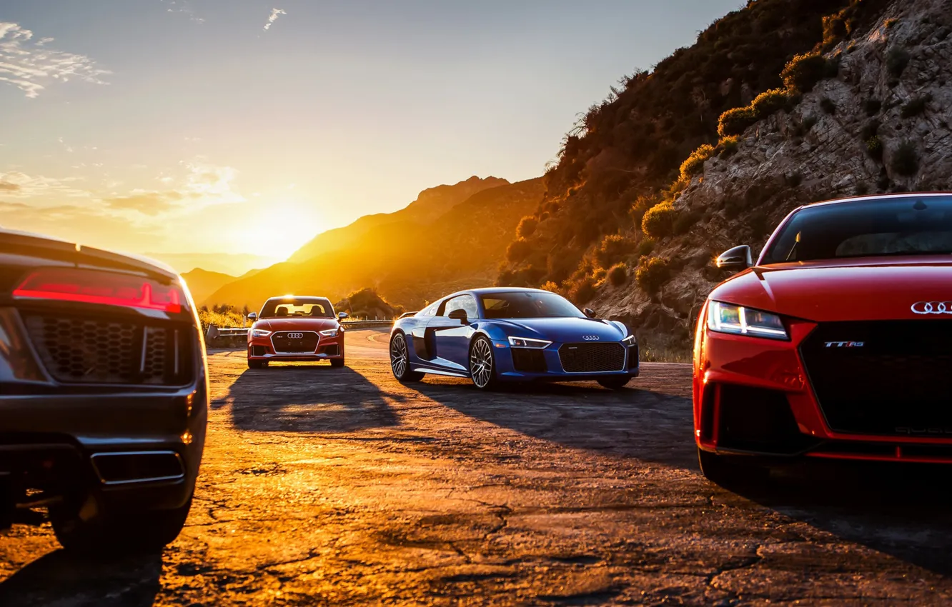 Фото обои Audi R8, Audi TT RS, Audi RS 3