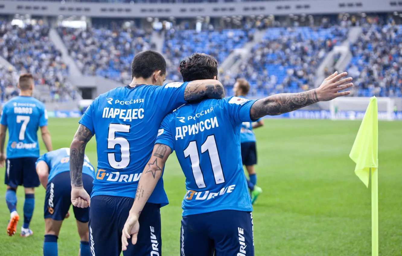 Фото обои Зенит, Zenit, FC Zenit, Driussi, Paredes, Паредес, Дриусси