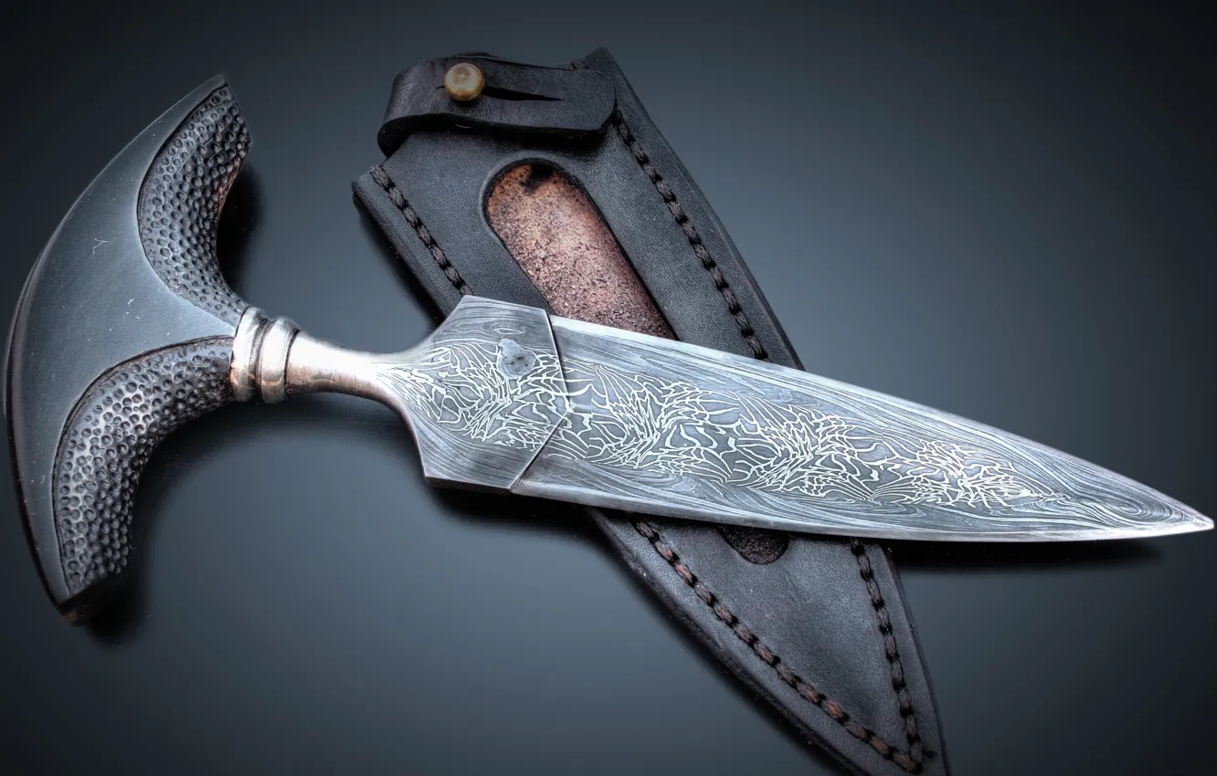 Фото обои leather, knife, sheath, grooves, by theforgeoftalents, push dagger, pushdagger