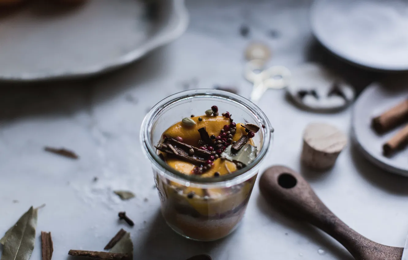 Фото обои lemon, spices, preserve