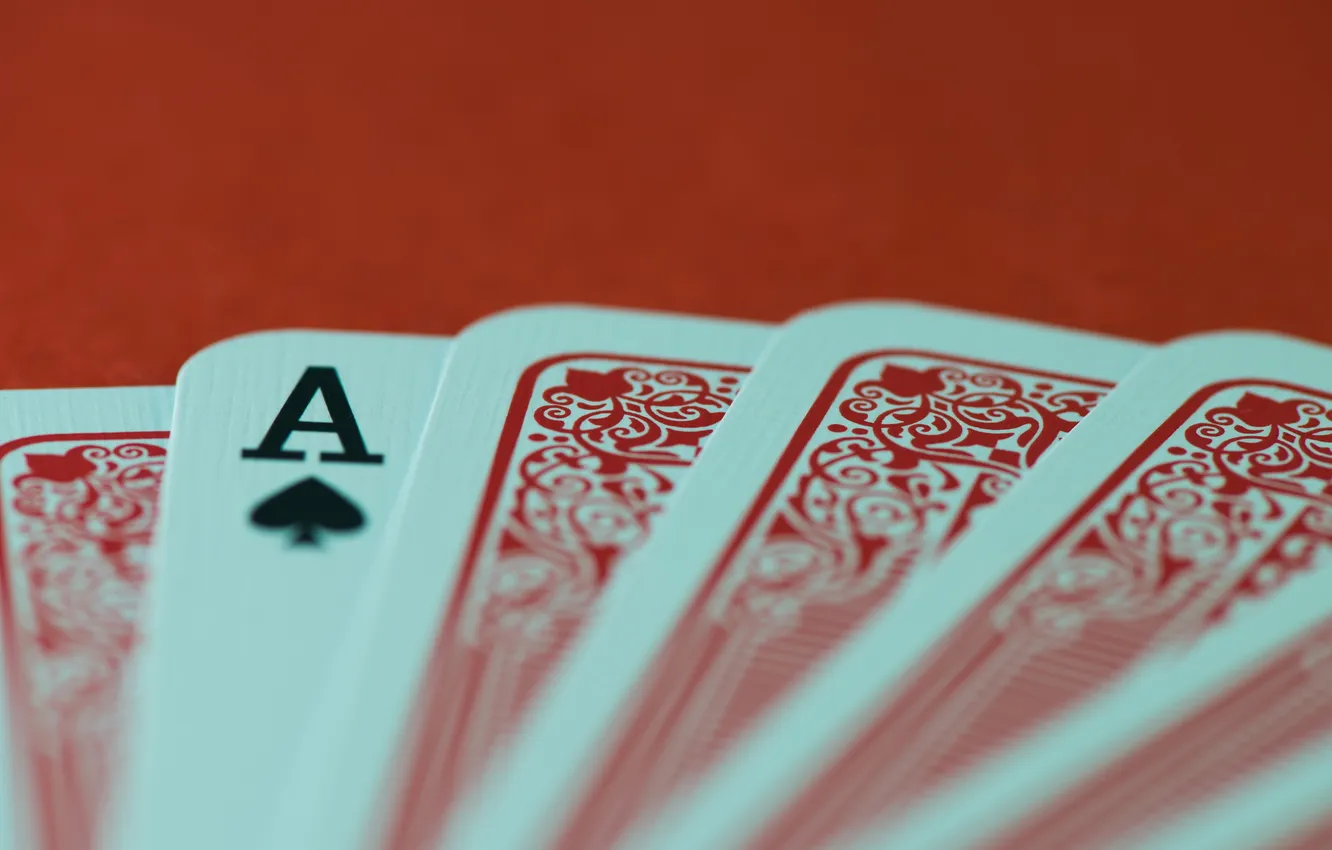 Фото обои bricks, cards, ace of spades