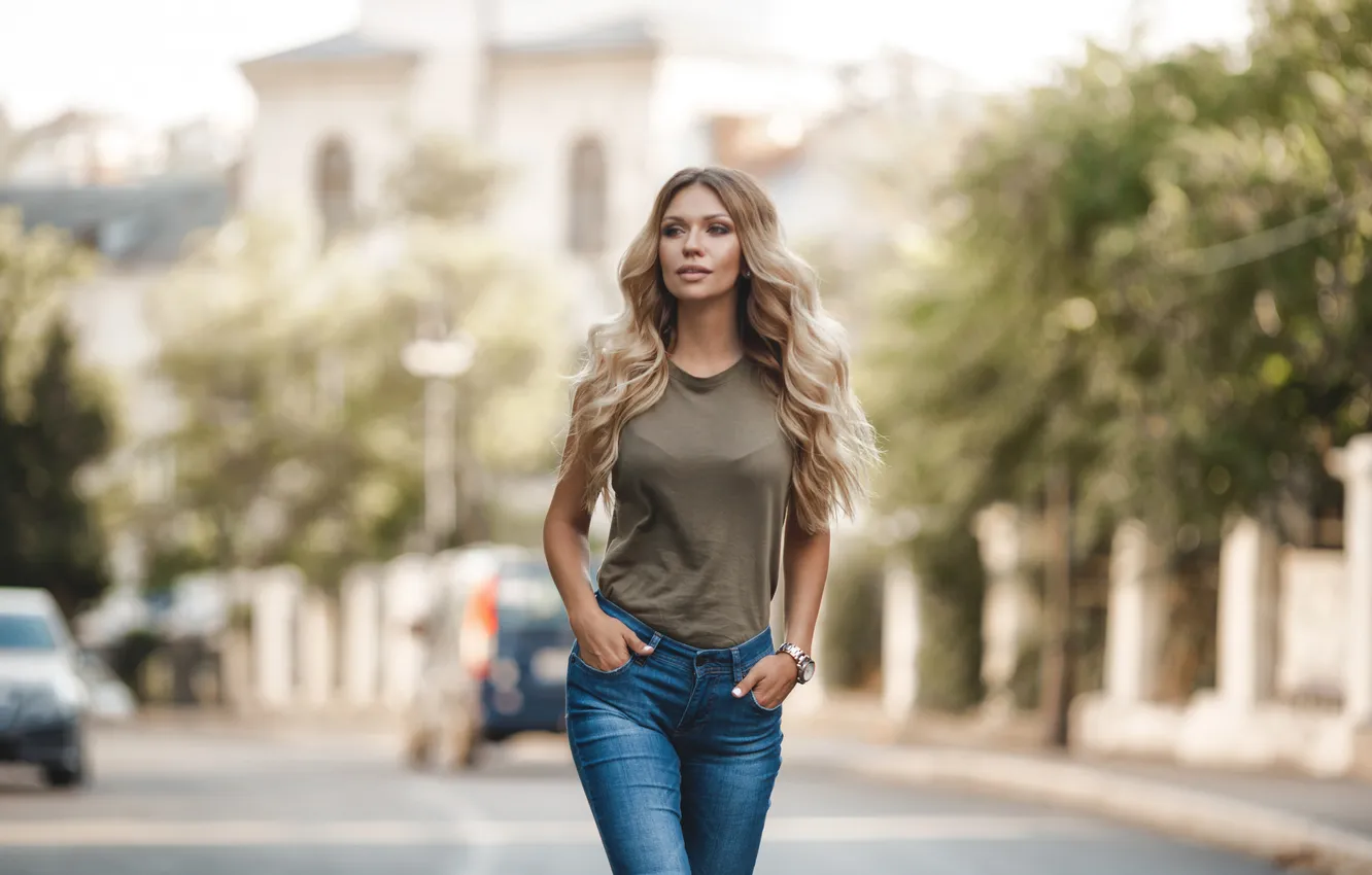 Фото обои woman, cute, outdoor, casual
