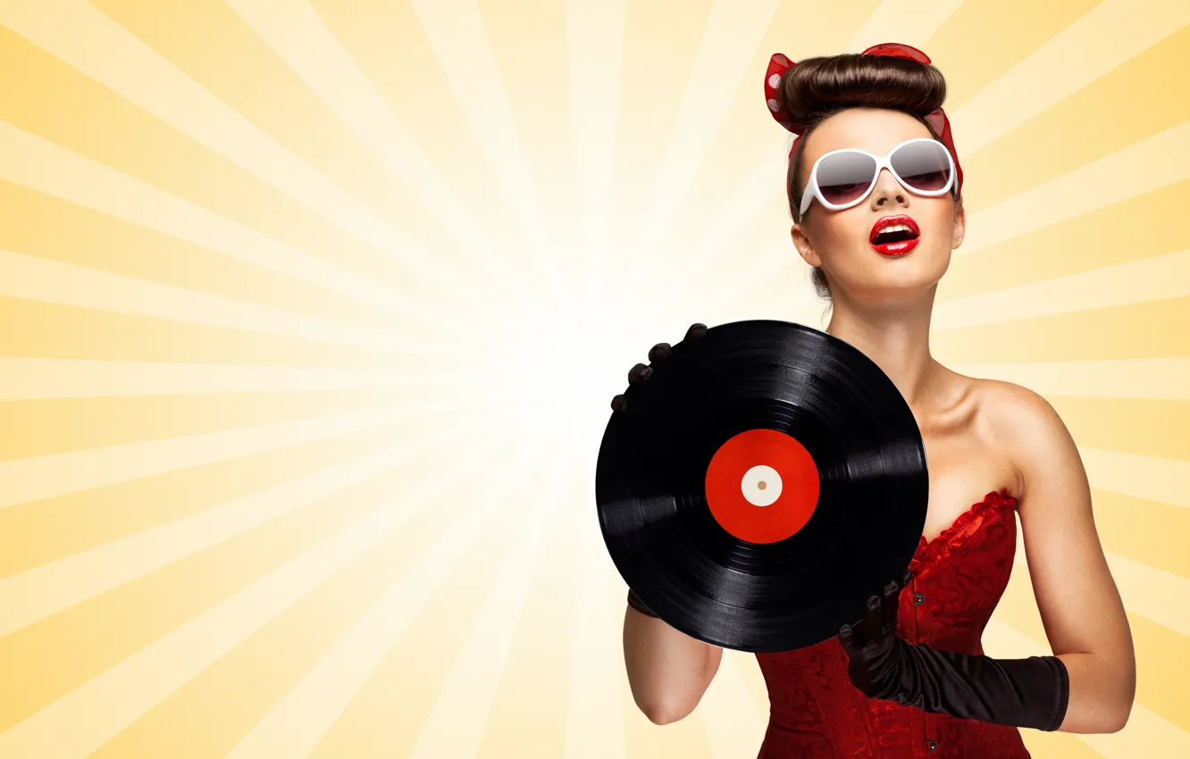 Фото обои девушка, ретро, Girl, пин-ап, pin up