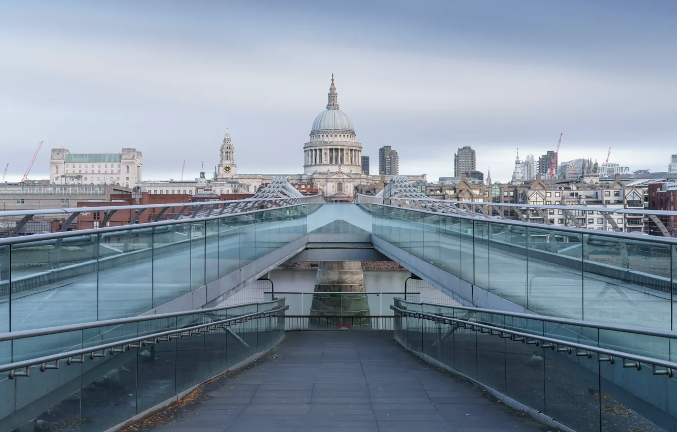 Фото обои City, London, Millenium Bridge