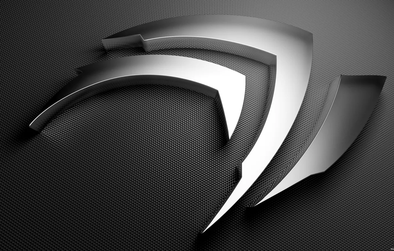 Фото обои металл, логотип, nvidia