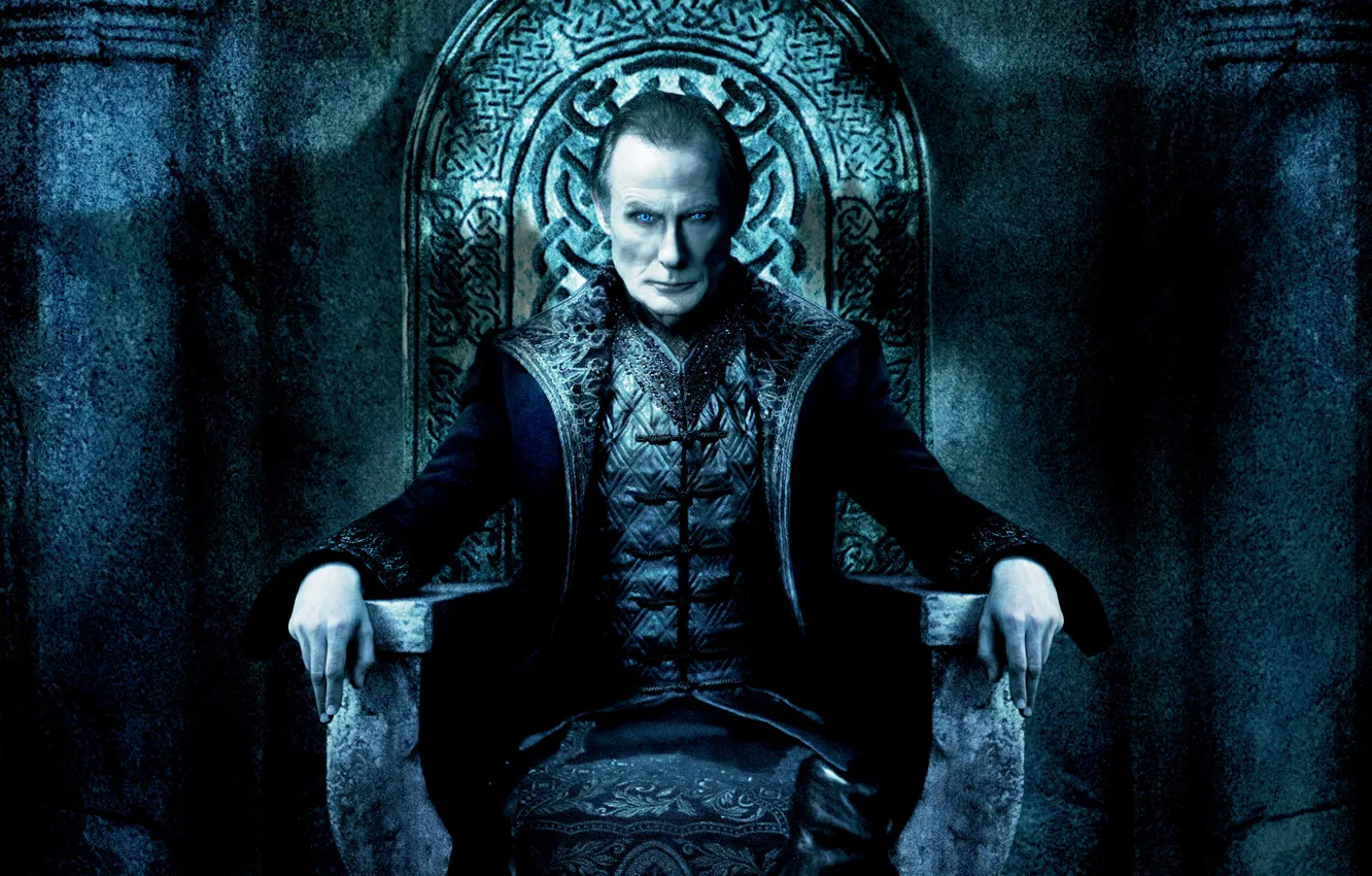Фото обои вампир, трон, король, Viktor, Билл Найи, Bill Nighy, Underworld: Rise of the Lycans, Другой мир: …