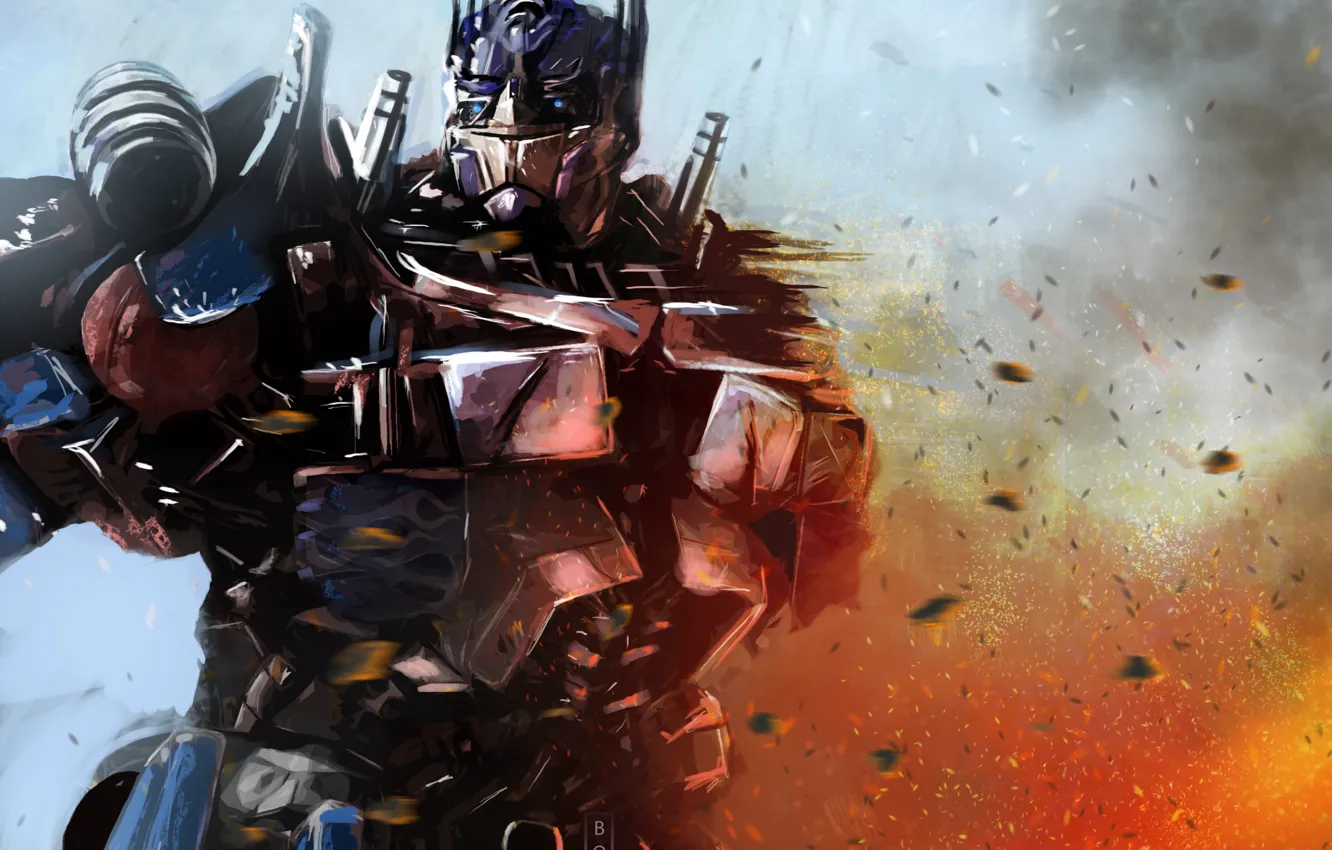 Фото обои рисунок, робот, арт, автобот, Optimus prime, ортимус прайм, Sketch practice, autobot