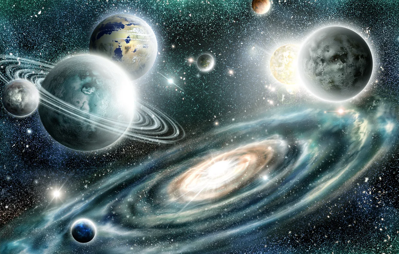 Фото обои space, universe, star, sun, satellite, science, system, solar