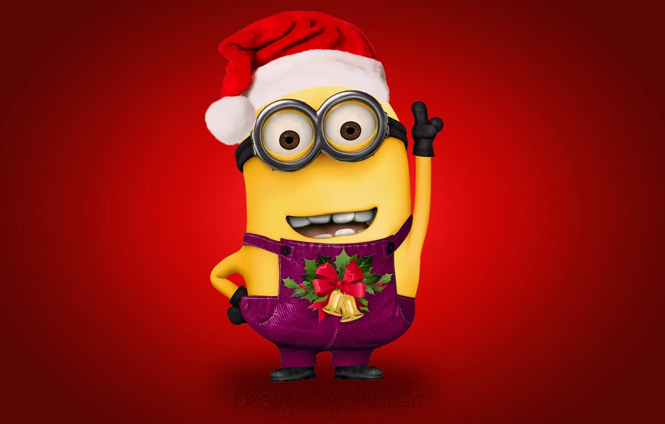 Фото обои Новый Год, Рождество, Санта, Christmas, Xmas, cute, santa, миньон