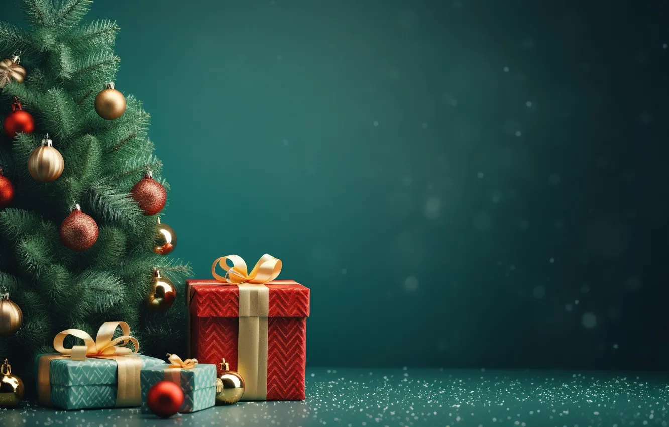 Фото обои украшения, шары, елка, Новый Год, Рождество, подарки, new year, happy