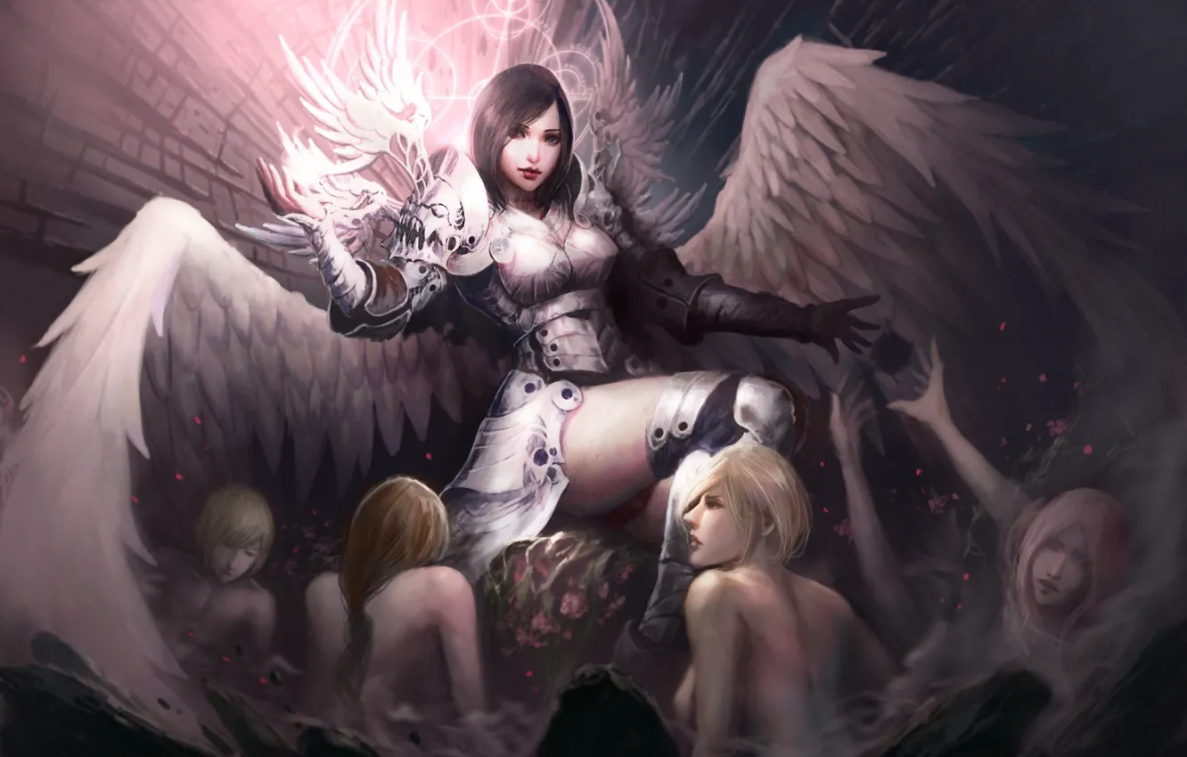 Фото обои девушки, крылья, ангел