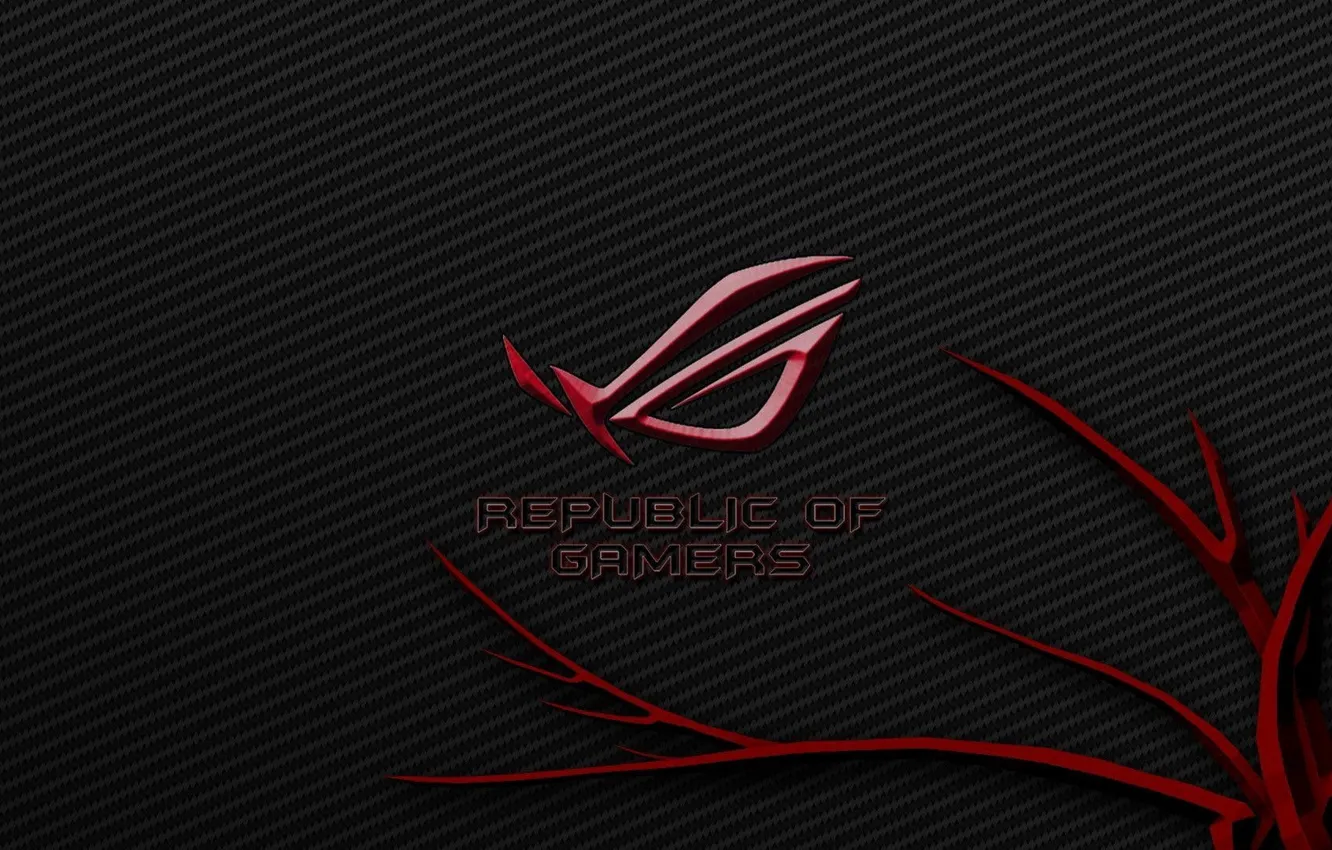 Фото обои красный, high-tech, ткань, Логотип, Logo, ASUS, Digital Art, brand