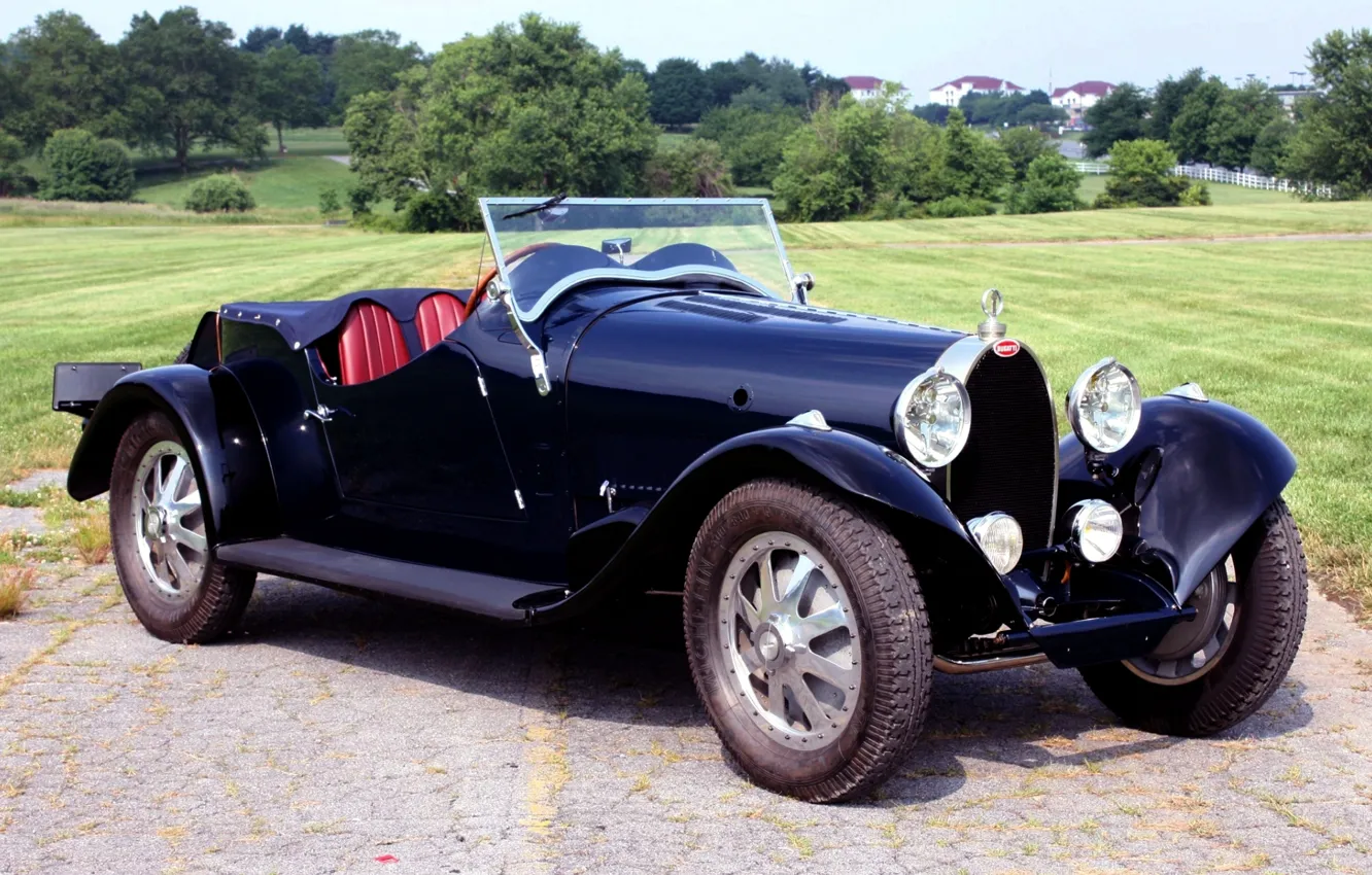 Фото обои ретро, Бугатти, Bugatti, передок, 1930, Type 43, Sports Four Seater
