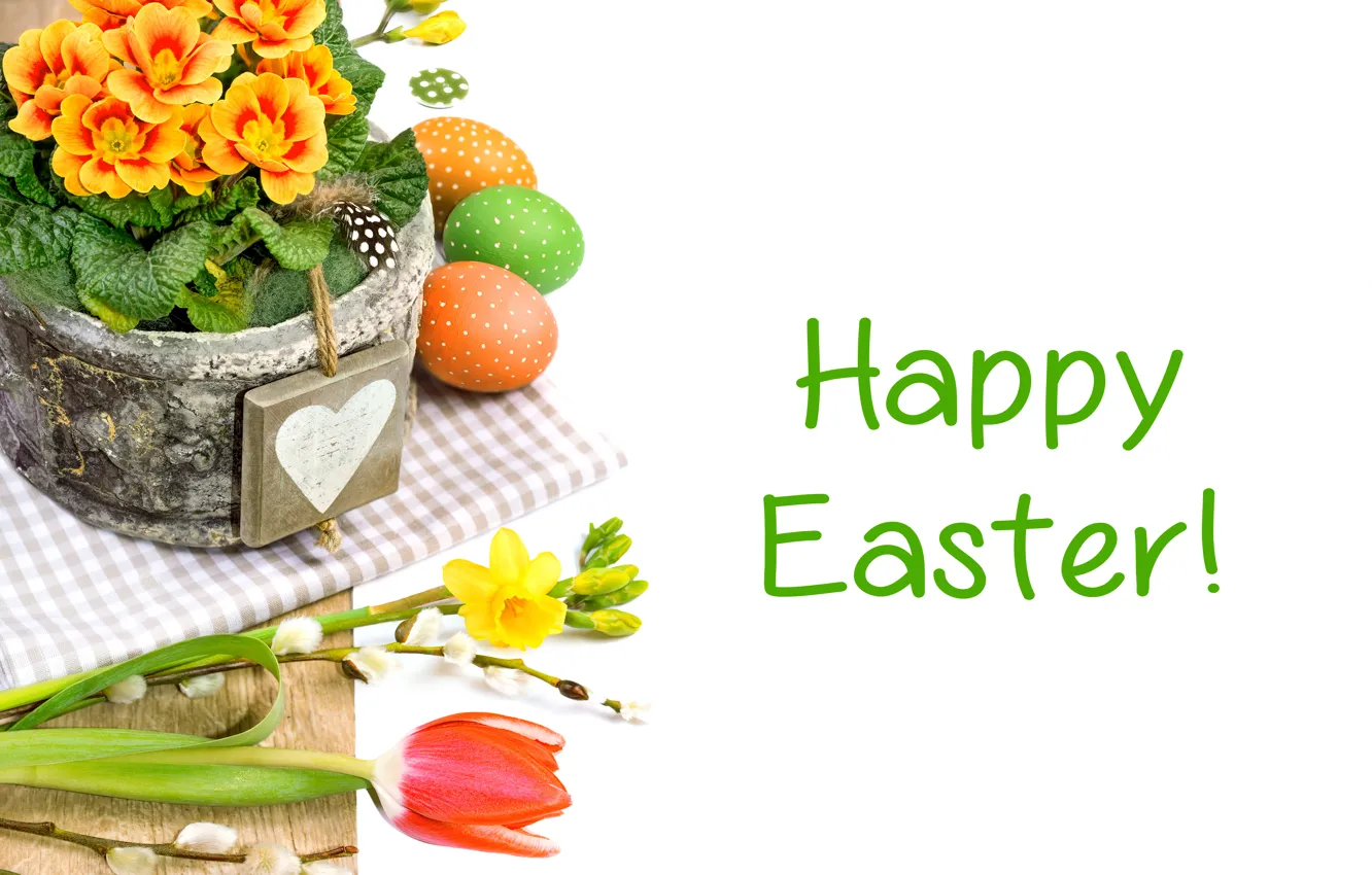 Фото обои яйца, Пасха, тюльпаны, flowers, spring, Easter, eggs
