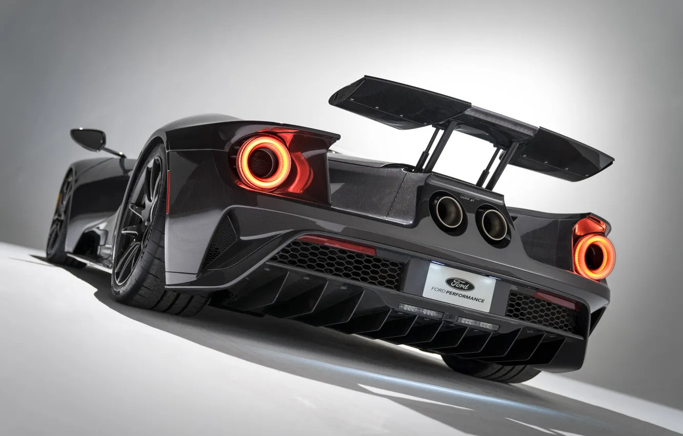 Фото обои Ford, суперкар, Ford GT, вид сзади, 2020, Liquid Carbon