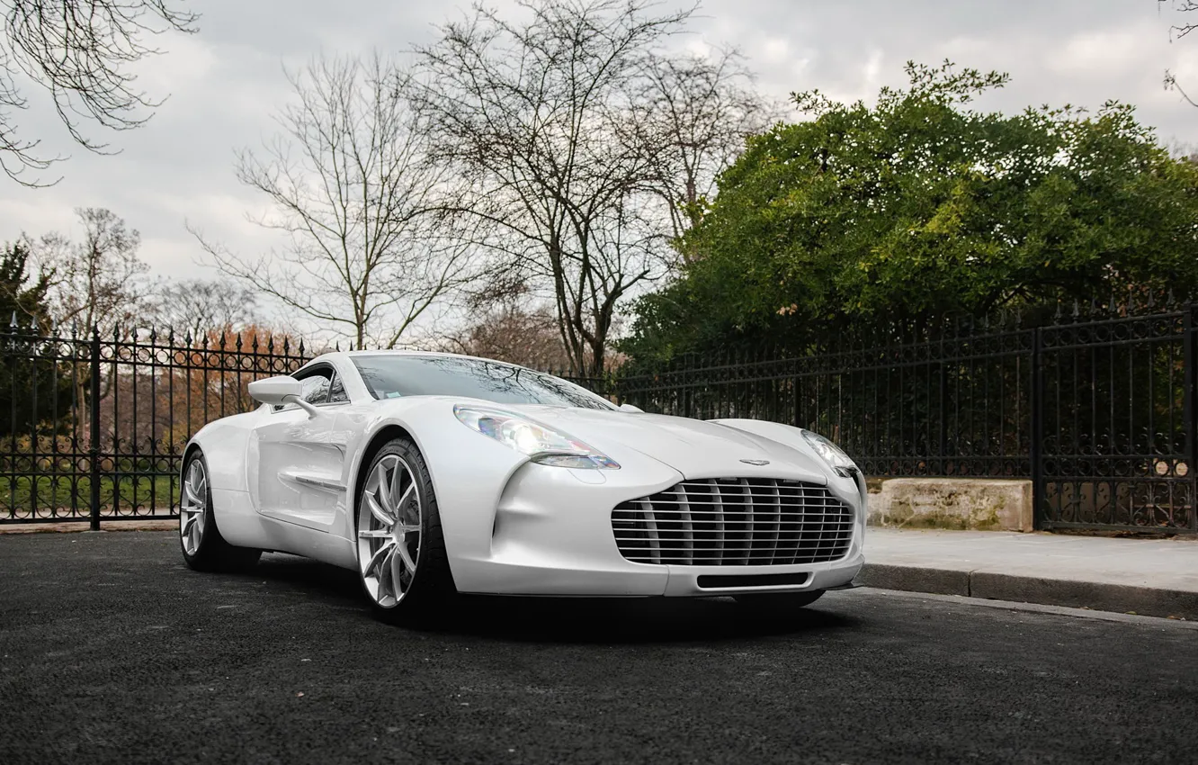 Фото обои car, white, super, one-77, Aston-martin