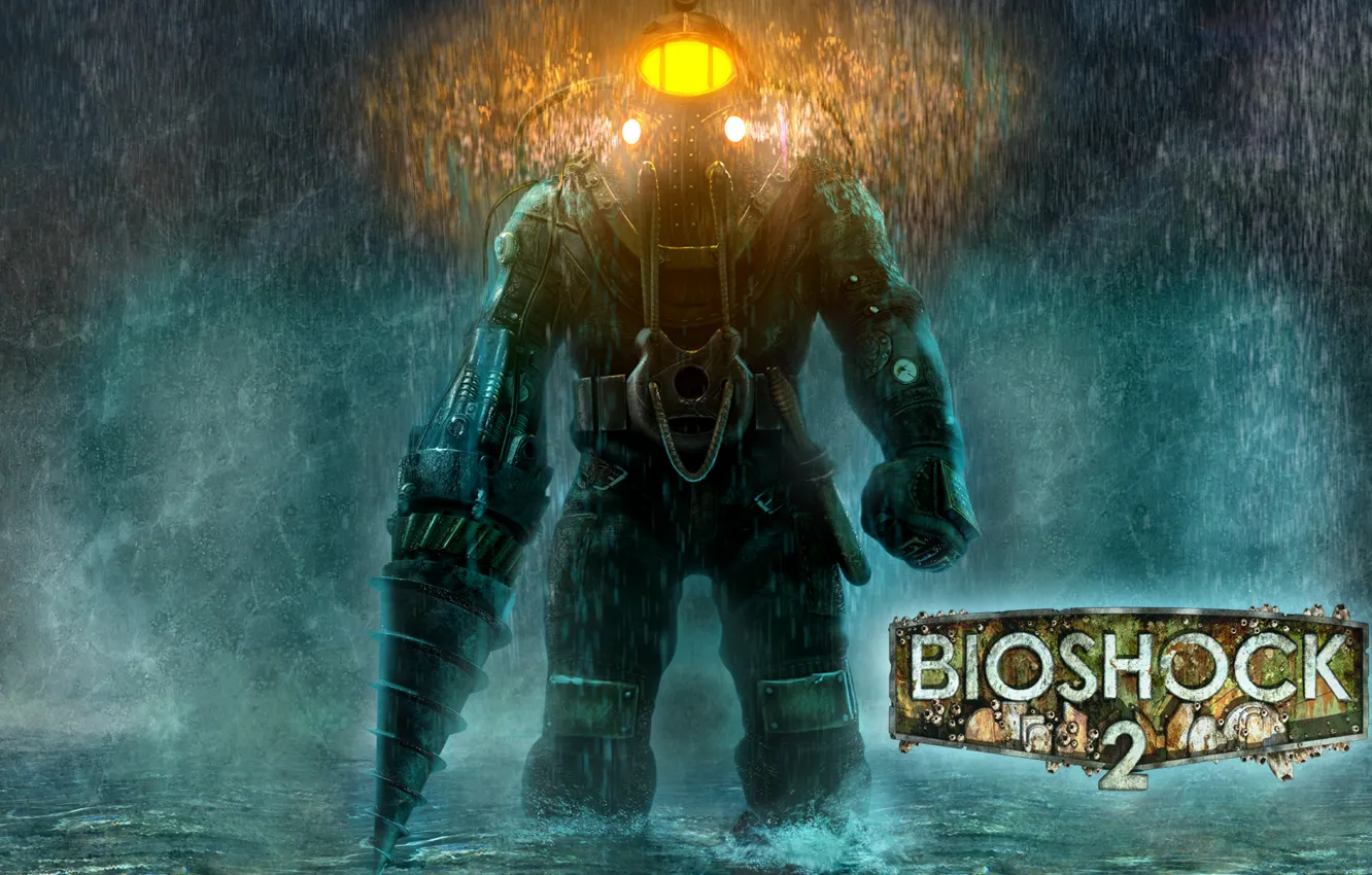Фото обои Огни, Скафандр, BioShock 2, Sea of Dreams