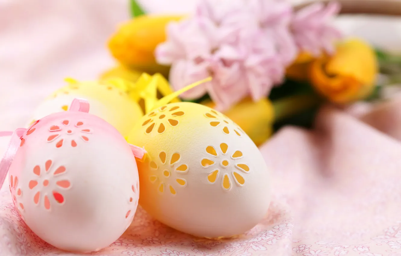 Фото обои цветы, яйца, Пасха, Easter, Holidays, Eggs