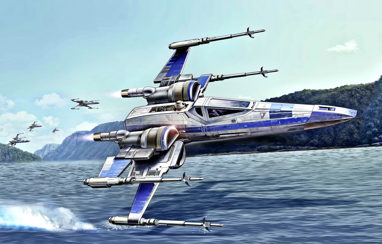 Фото обои Звездные Войны, X-wing, Галактическая гражданская война, Звездный истребитель, T-65B, Альянс повстанцев