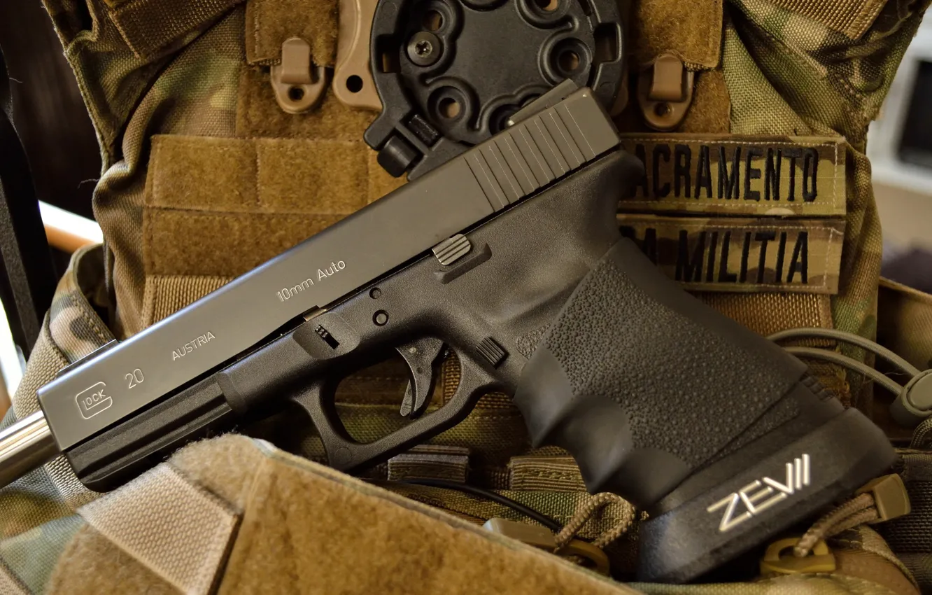 Фото обои пистолет, оружие, самозарядный, Glock 20
