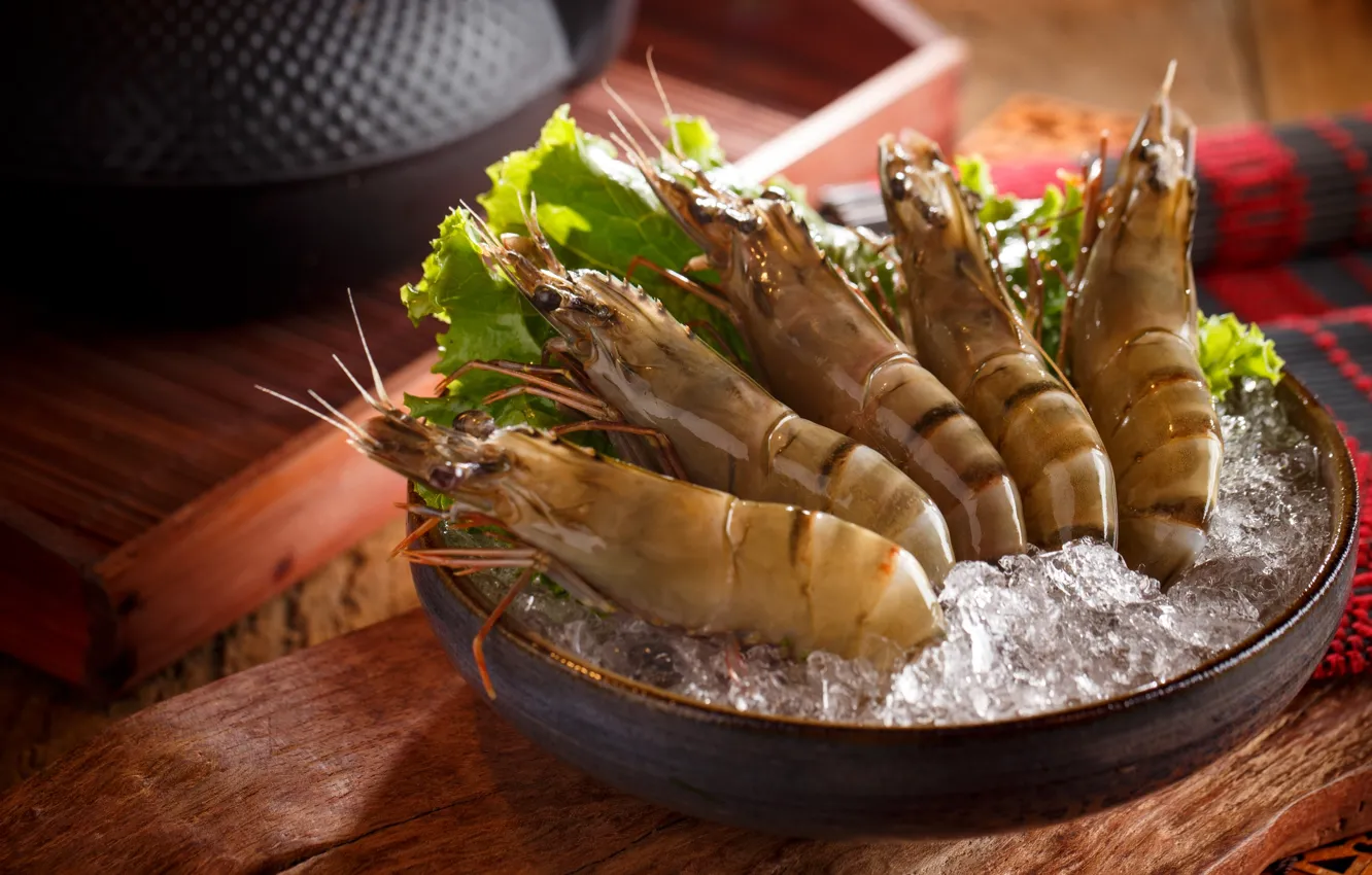 Фото обои креветки, морепродукты, японская кухня