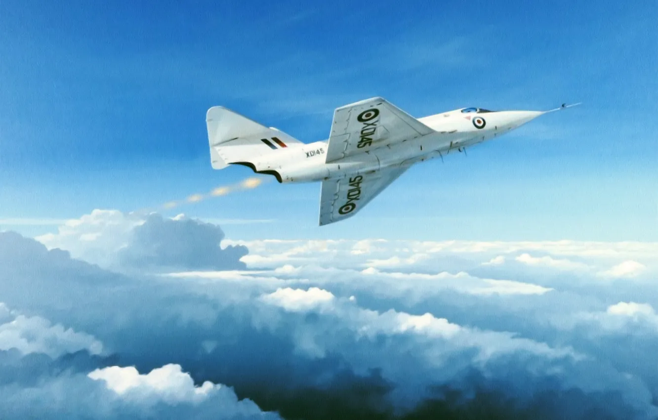 Фото обои aircraft, art, jet, drawing, Saro SR.53, supersonic interceptor fighter