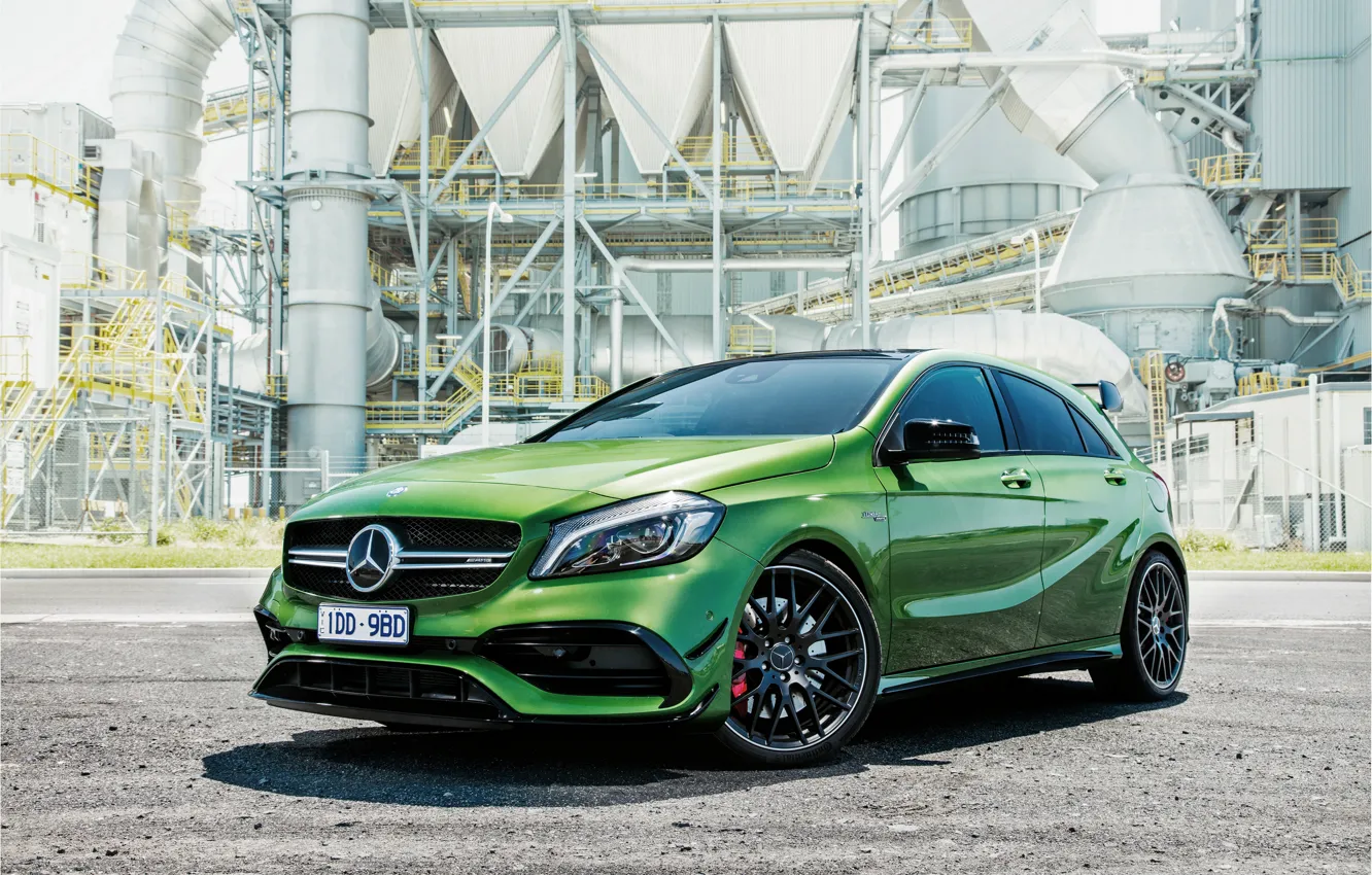 Фото обои зеленый, Mercedes-Benz, мерседес, AMG, амг, A-class, W176
