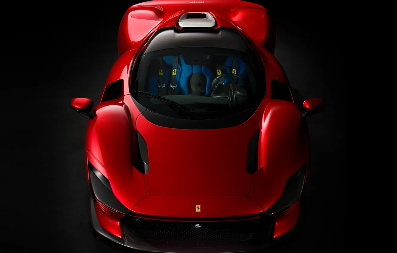 Фото обои Ferrari, red, supercar, Daytona, front view, Ferrari Daytona SP3