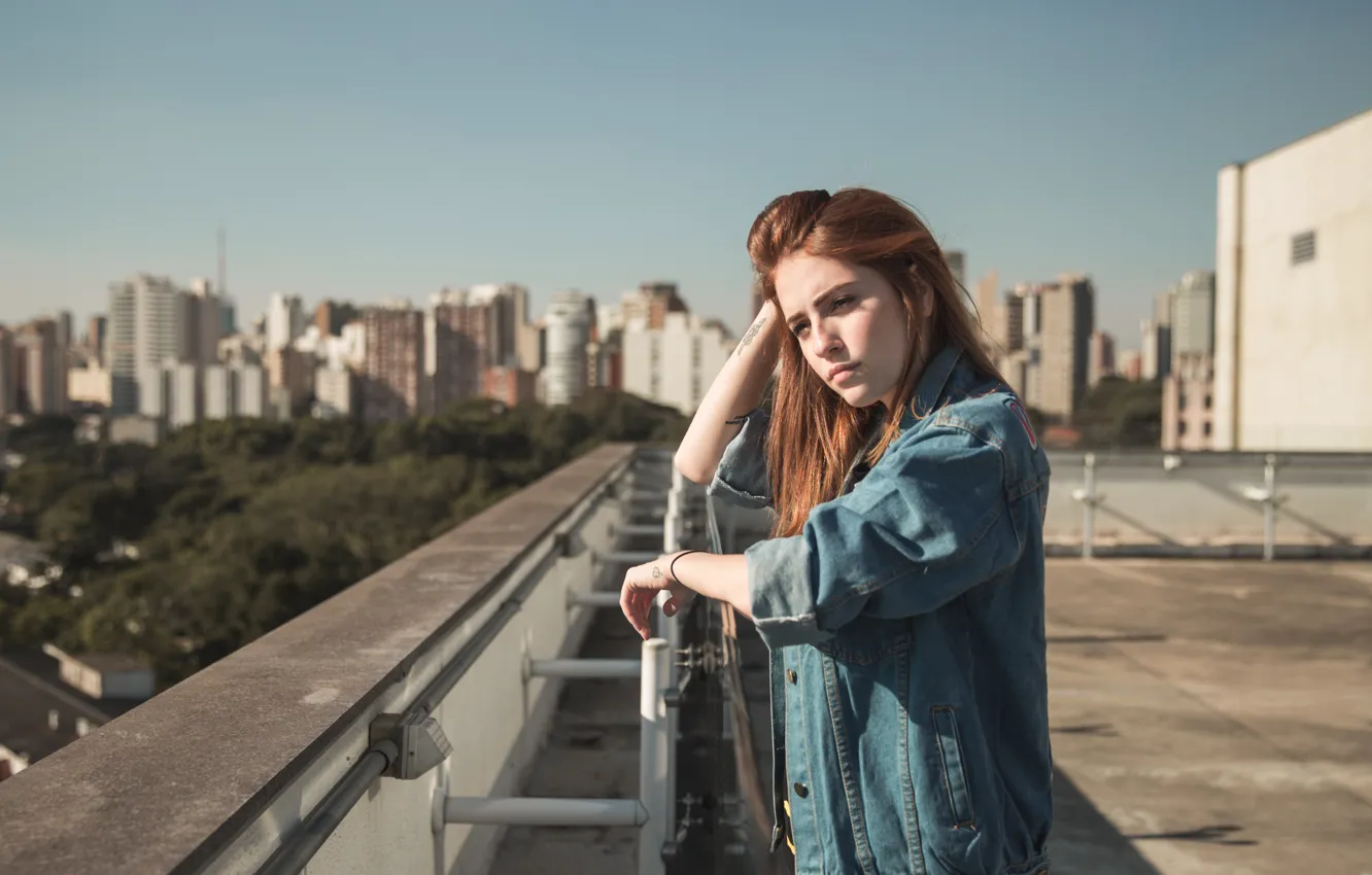 Фото обои портрет, рыжая, Karol Queiroz